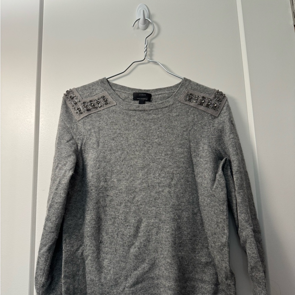 J. Crew Gray Cashmere Blend Sweater